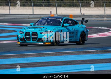 11 GEDIK Yangzi (tur), CARVALHO Ebrahim Pedro (BH), Borusan Otomotiv Motorsport, BMW M4 GT4 G82, Action während der 1. Runde der GT4 European Series 2024 mit Rafa Racing Club auf dem Circuit Paul Ricard vom 5. Bis 7. April 2024 in Le Castellet, Frankreich - Foto Marc de Mattia/DPPI Credit: DPPI Media/Alamy Live News Stockfoto