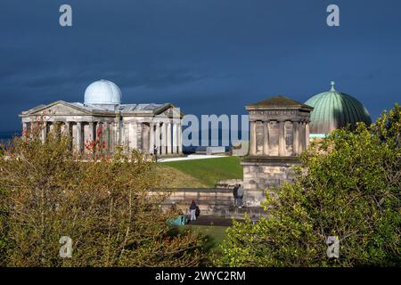 Malerischer Blick auf die Landschaft von Edinburgh vom Calton Hill Stockfoto