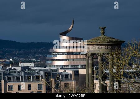 Malerischer Blick auf die Landschaft von Edinburgh vom Calton Hill Stockfoto