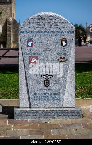 Airborne Forces Memorial, Sainte-Mere-Eglise, Manchester, Normandie, Frankreich Stockfoto