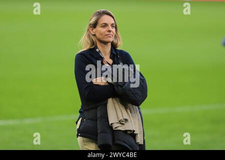 Linz, Österreich. April 2024. Linz, Österreich, 5. April 2024: DFB-Direktorin Nia Kunzer vor dem UEFA-Qualifikationsspiel Österreich gegen Deutschland in Linz Tom Seiss/SPP (Tom Seiss/SPP) Credit: SPP Sport Press Photo. /Alamy Live News Stockfoto