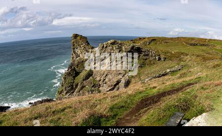 Ausblicke und Landschaft rund um Timtagel an der westlichen cornwall Küste Südwestküstenpfad boscastle bodmin Moor Stockfoto