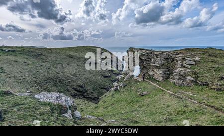 Ausblicke und Landschaft rund um Timtagel an der westlichen cornwall Küste Südwestküstenpfad boscastle bodmin Moor Stockfoto