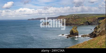 Ausblicke und Landschaft rund um Timtagel an der westlichen cornwall Küste Südwestküstenpfad boscastle bodmin Moor Stockfoto