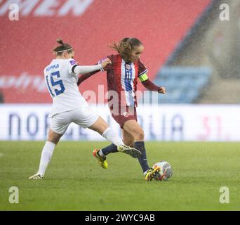 Oslo, Norwegen. April 2024. Oslo, Norwegen, 5. April 2024: Guro Reiten (11 Norwegen) kontrolliert den Ball während des Fußballspiels der UEFA Women's European Qualifier zwischen Norwegen und Finnland im Ullevaal Stadium in Oslo, Norwegen (Ane Frosaker/SPP). /Alamy Live News Stockfoto