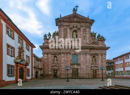 Eingangsfassade der Jesuitenkirche in der Altstadt von Heidelberg. Baden Württemberg, Deutschland, Europa Stockfoto