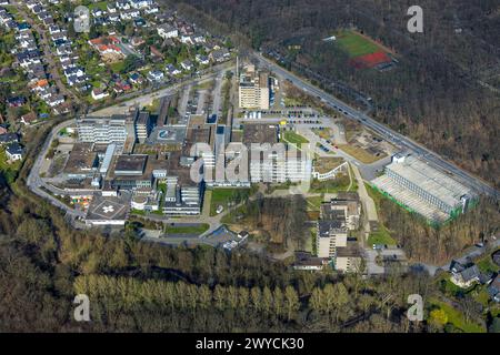 Luftaufnahme, Sana Kliniken Duisburg Krankenhaus mit Hubschrauberlandeplatz, Wanheimerort, Duisburg, Ruhrgebiet, Nordrhein-Westfalen, Deutschland, Duisburg-S Stockfoto