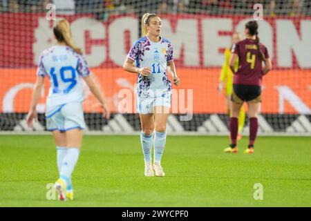 LEUVEN, BELGIEN - 5. APRIL: Alexia Putellas aus Spanien während des Qualifikationsspiels der Frauen zur UEFA EURO 2025 zwischen Belgien und Spanien im Stadion den Dreef am 5. April 2024 in Leuven, Belgien. (Foto: Tobias Giesen/BSR Agency) Credit: BSR Agency/Alamy Live News Stockfoto