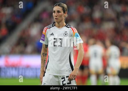 Linz, Österreich. April 2024. Linz, Österreich, 5. April 2024: Sara Doorsoun (23 Deutschland) während des UEFA-Qualifikationsspiels Österreich gegen Deutschland in Linz Tom Seiss/SPP (Tom Seiss/SPP) Credit: SPP Sport Press Photo. /Alamy Live News Stockfoto