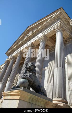 Abgeordnetenkongress, Palast des spanischen Parlaments, Madrid, Spanien. Stockfoto