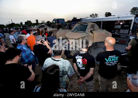 Badajoz, Espagne. April 2024. Ambiance Bivouac während der dritten Phase des BP Ultimate Rally-RAID 2024 Portugal am 5. April 2024 zwischen Grandola, Portugal und Badajoz, Spanien - Foto Paulo Maria/DPPI Credit: DPPI Media/Alamy Live News Stockfoto