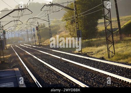 Eisenbahnen, Bahnhof Loyola, Donostia, San Sebastian, Gipuzkoa, Baskenland, Spanien. Stockfoto