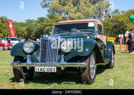 Sportwagen vom Typ MG T auf dem MG Centenary National Meeting am 30. März 2024 in Tamworth Australien. Stockfoto