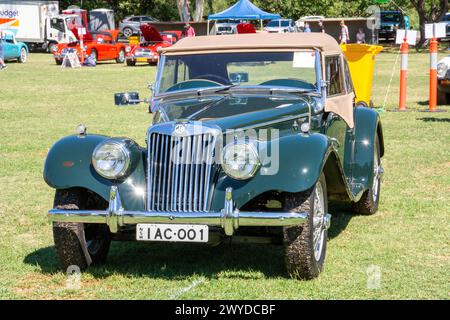 Sportwagen vom Typ MG T auf dem MG Centenary National Meeting am 30. März 2024 in Tamworth Australien. Stockfoto