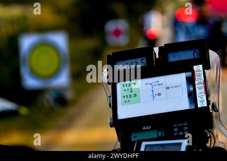 Badajoz, Espagne. April 2024. Atmosphere Bikes während der dritten Phase des BP Ultimate Rally-RAID 2024 Portugal, am 5. April 2024 zwischen Grandola, Portugal und Badajoz, Spanien - Foto Paulo Maria/DPPI Credit: DPPI Media/Alamy Live News Stockfoto