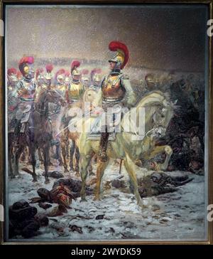 Vor dem Laden. The Carabiniers at Winkowo, 1900, Jean-Baptiste-Edouard Detaille, Musée de lArmée, Hôtel National des Invalides, Paris, Frankreich. Stockfoto