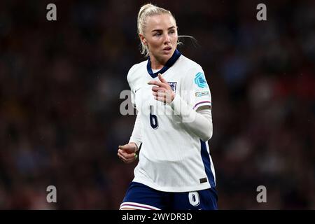 Alex Greenwood aus England während der UEFA Women European Championship League A, Gruppe 3 Spiel zwischen England Frauen und Schweden im Wembley Stadium, London am Freitag, den 5. April 2024. (Foto: Tom West | MI News) Credit: MI News & Sport /Alamy Live News Stockfoto