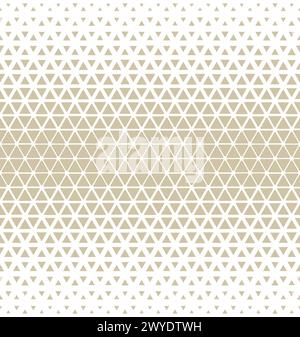 Abstraktes geometrisches Muster mit Dreiecken. Ein nahtloser Vektorhintergrund. Weiße und goldene Verzierung. Grafisches, modernes Muster Stock Vektor