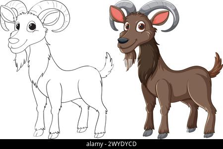 Vektordarstellung eines Zylinders, sowohl skizziert als auch farbig Stock Vektor