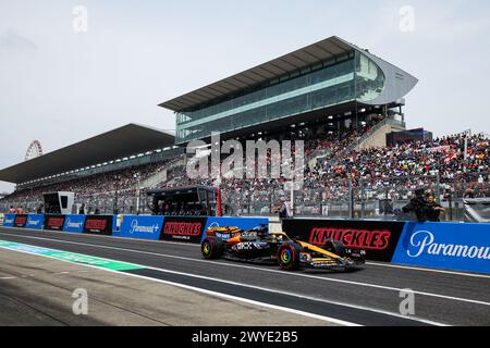 Suzuka, Japan. April 2024. 81 PIASTRI Oscar (aus), McLaren F1 Team MCL38, Action während des Formel 1 MSC Cruises Japanese Grand Prix 2024, 4. Runde der Formel-1-Weltmeisterschaft 2024 vom 5. Bis 7. April 2024 auf dem Suzuka International Racing Course in Suzuka, Japan - Foto Florent Gooden/DPPI Credit: DPPI Media/Alamy Live News Stockfoto