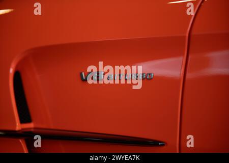 Der seltene Supersportwagen der Mercedes AMG Division. Die GT Black Serie. Stockfoto