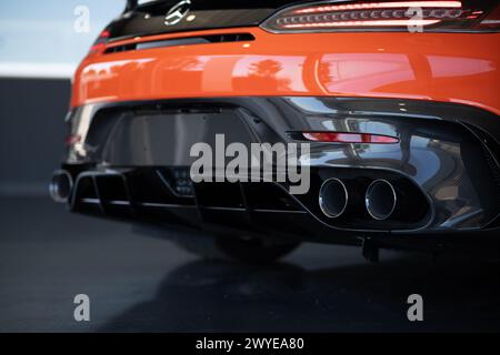 Der seltene Supersportwagen der Mercedes AMG Division. Die GT Black Serie. Stockfoto