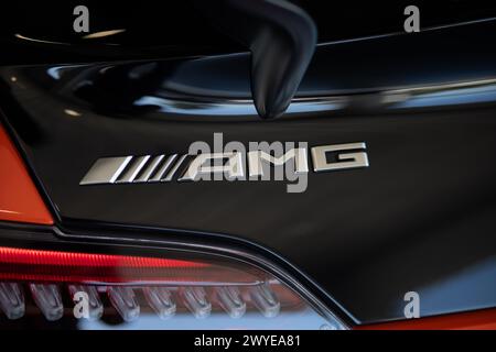 Der seltene Supersportwagen der Mercedes AMG Division. Die GT Black Serie. Stockfoto