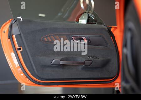 Der seltene Supersportwagen der Mercedes AMG Division. Die GT Black Serie. Stockfoto