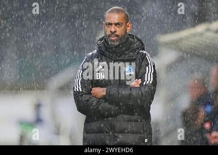 April 2024, Lyngby, Dänemark. Superligakampen mellem Lyngby Boldklub og ob i Lyngby fredag den 5. april 2024. Quelle: Ritzau/Alamy Live News Stockfoto