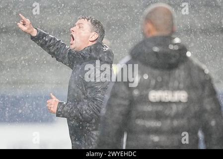 April 2024, Lyngby, Dänemark. Superligakampen mellem Lyngby Boldklub og ob i Lyngby fredag den 5. april 2024. Quelle: Ritzau/Alamy Live News Stockfoto