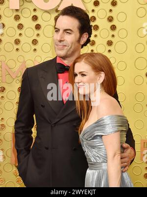 Sacha Baron Cohen und Isla Fisher teilen sich LOS ANGELES, KALIFORNIEN – 22. SEPTEMBER 2019: Sacha Baron Cohen und Isla Fisher nehmen an den 71. Emmy Awards am Microsoft Theater Teil. CAP/ROT/TM/ROT/ Los Angeles CA USA Copyright: XTonyxMichaels/ROT/CapitalxPicturesx Stockfoto