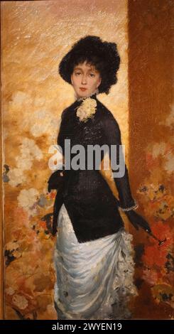 Italien Apulia Barletta Palazzo Della Marra: Museum Art Gallery Giuseppe de Nittis - Frauenfigur (Leontine de Nittis) von Giuseppe Gaetano de Nittis Stockfoto