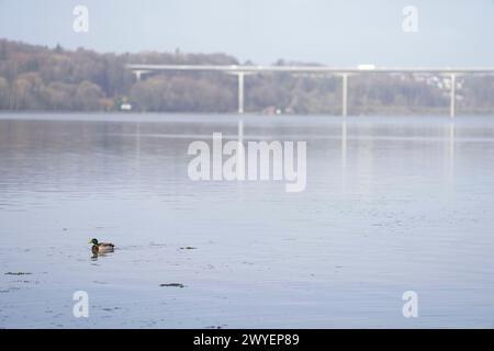 Vejle, Dänemark. April 2024. Das Happening 'Beerdigung für Vejle Fjord' in Skyttehushaven in Vejle, Dänemark, Samstag 6. April 2024. Quelle: Ritzau/Alamy Live News Stockfoto