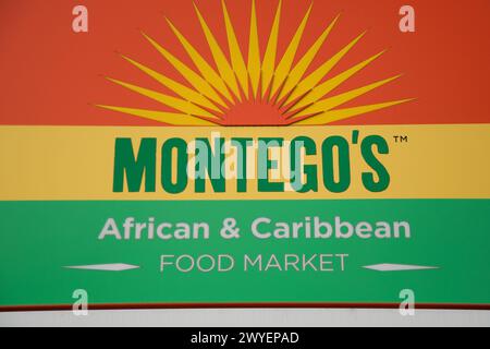 Montego's African and Caribbean Food Market, Cheapside, Wood Green High Street, Wood Green, London Borough of Haringey, Greater London, England, Unit Stockfoto