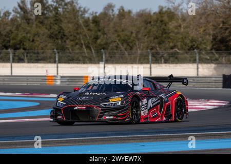 88 FERRARI Lorenzo (ita), PATRESE Lorenzo (ita), MONCINI Leonardo (ita), Tresor Attempto Racing, Audi R8 LMS GT3 Evo 2, Action während der 1. Runde der Fanatec GT World Challenge 2024 mit AWS auf dem Circuit Paul Ricard, vom 5. Bis 7. April 2024 in Le Castellet, Frankreich - Foto Marc de Mattia/DPPI Credit: DPPI Media/Alamy Live News Stockfoto