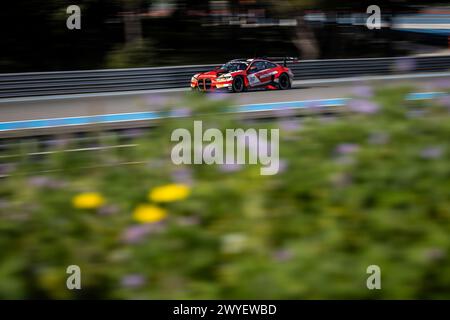 32 VAN DER LINDE Sheldon (zaf), VANTHOOR Dries (bel), WEERTS Charles (bel), Team WRT, BMW M4 GT3, Action während der 1. Runde der Fanatec GT World Challenge 2024 mit AWS auf dem Circuit Paul Ricard vom 5. bis 7. April 2024 in Le Castellet, Frankreich - Foto Marc de Mattia/DPPI Credit: DPPI Media/Alamy Live News Stockfoto