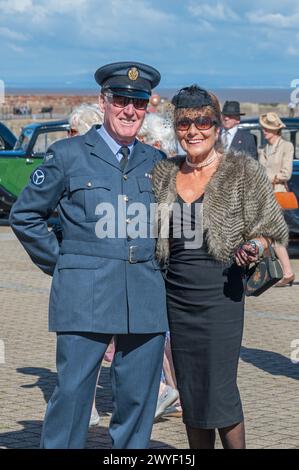 Schauspieler in historischen Kostümen in Watchet, Somerset, England, Großbritannien, während der WSR 40er Jahre und Watchet Home Front Weekend 2022 Stockfoto