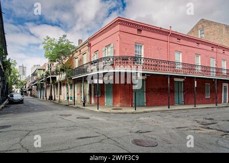 Ruhige Rue Chartres im French Quarter, New Orleans Stockfoto