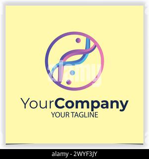 Lila dna-Logo-Designvorlage Stock Vektor