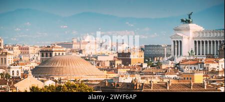 Rom, Italien. Dachschräge von Pantheon und das Stadtbild der Stadt Stockfoto