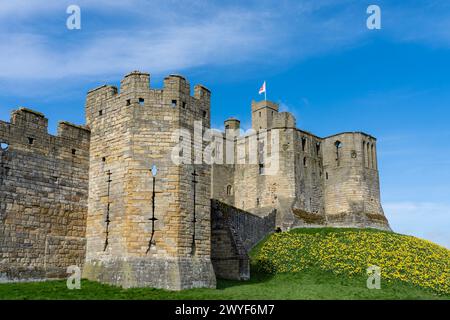 Warkworth Castle, Northumberland, England, Großbritannien, Europa Stockfoto