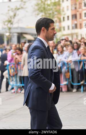 Madrid. Spanien. 20240406 kommt Fernando Palazuelo zur Hochzeit von José Luis Martinez Almeida, Major von Madrid, und Teresa Urquijo in der Kirche Sagrado Corazon und San Francisco de Borja am 6. April 2024 in Madrid an Stockfoto