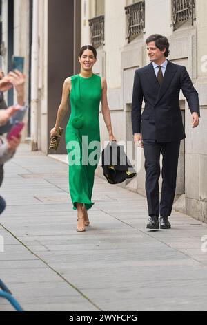 April 2024, Madrid, Madrid, Spanien: Sofia Palazuelo, Fernando Fitz-James Stuart kommt zur Hochzeit von Jose Luis Martinez Almeida, Major von Madrid, und Teresa Urquijo in der Kirche Sagrado Corazon und San Francisco de Borja am 6. April 2024 in Madrid, Spanien (Credit Image: © Jack Abuin/ZUMA Press Wire) NUR REDAKTIONELLE VERWENDUNG! Nicht für kommerzielle ZWECKE! Stockfoto