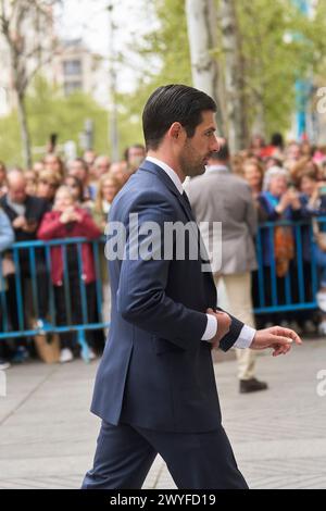 6. April 2024, Madrid, Spanien: Fernando Palazuelo kommt zur Hochzeit von José Luis Martinez Almeida, Major von Madrid, und Teresa Urquijo in der Kirche Sagrado Corazon und San Francisco de Borja am 6. April 2024 in Madrid, Spanien (Credit Image: © Jack Abuin/ZUMA Press Wire) NUR ZUR REDAKTIONELLEN VERWENDUNG! Nicht für kommerzielle ZWECKE! Stockfoto