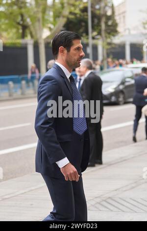 6. April 2024, Madrid, Spanien: Fernando Palazuelo kommt zur Hochzeit von José Luis Martinez Almeida, Major von Madrid, und Teresa Urquijo in der Kirche Sagrado Corazon und San Francisco de Borja am 6. April 2024 in Madrid, Spanien (Credit Image: © Jack Abuin/ZUMA Press Wire) NUR ZUR REDAKTIONELLEN VERWENDUNG! Nicht für kommerzielle ZWECKE! Stockfoto