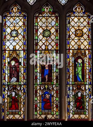 Südschiff East Fenster Buntglas, c, 1350, All Saints North Street Kirche, York, England Stockfoto