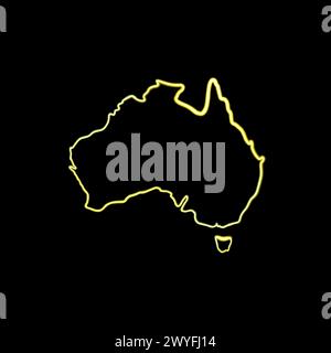 Vektorillustration von Australien Umrisse mit Neon-Effekt. Stock Vektor