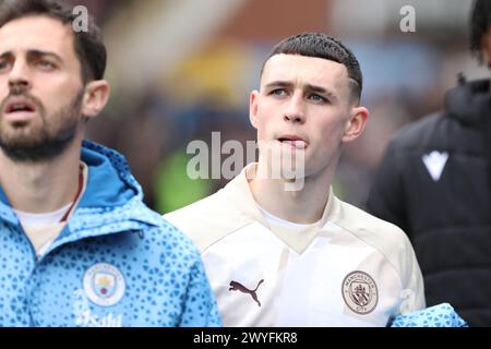 London, Großbritannien. April 2024. Phil Foden aus Manchester City vor dem Spiel der Premier League zwischen Crystal Palace und Manchester City im Selhurst Park, London, England am 6. April 2024. Foto von Joshua Smith. Nur redaktionelle Verwendung, Lizenz für kommerzielle Nutzung erforderlich. Keine Verwendung bei Wetten, Spielen oder Publikationen eines einzelnen Clubs/einer Liga/eines Spielers. Quelle: UK Sports Pics Ltd/Alamy Live News Stockfoto