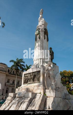 Jose Miguel Gomez Monument, Statue und Skulptur auf dem Platz La Audiencia in Santa Clara, Villa Clara, Kuba Stockfoto