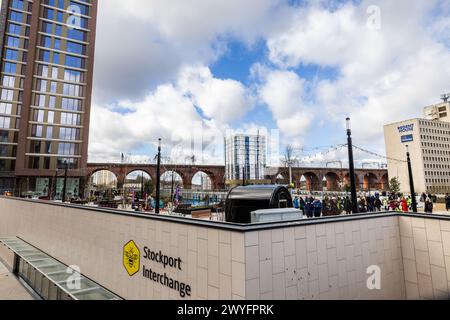 Stockport Transport Interchange und Viaduct Park offizielle Eröffnung - 18. März 2024. Stockfoto